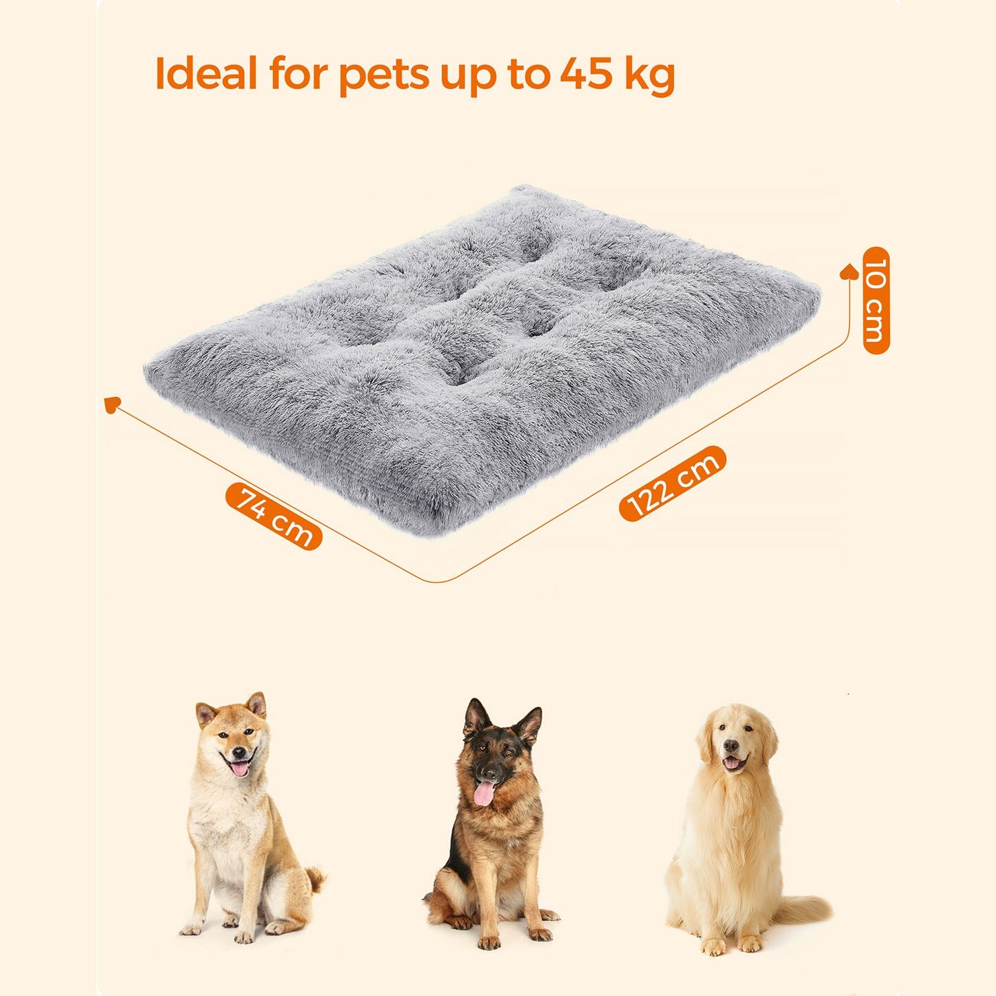 Fluffy Hondenmatras XXL - Dik Gevuld - Voor Bench En Grote Honden