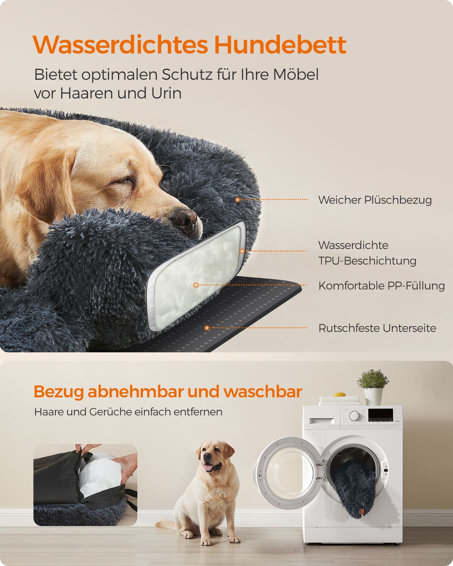 Bankbeschermend Hondenbed XXL - Waterdichte TPU-Laag - Antislip Met Greep