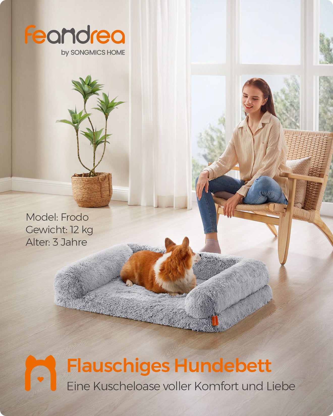 FluffyHug Hondenbed Met Afneembare Hoes - Noppenschuim - Gewrichtsvriendelijk