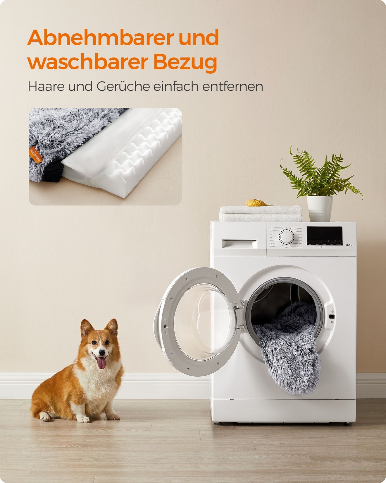FluffyHug Hondenbed Met Afneembare Hoes - Noppenschuim - Gewrichtsvriendelijk