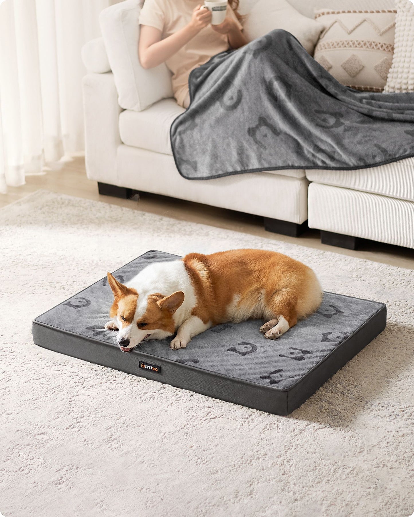 Orthopedisch Hondenmatras L Met Draaggreep - Noppenschuim - Afneembare Hoes