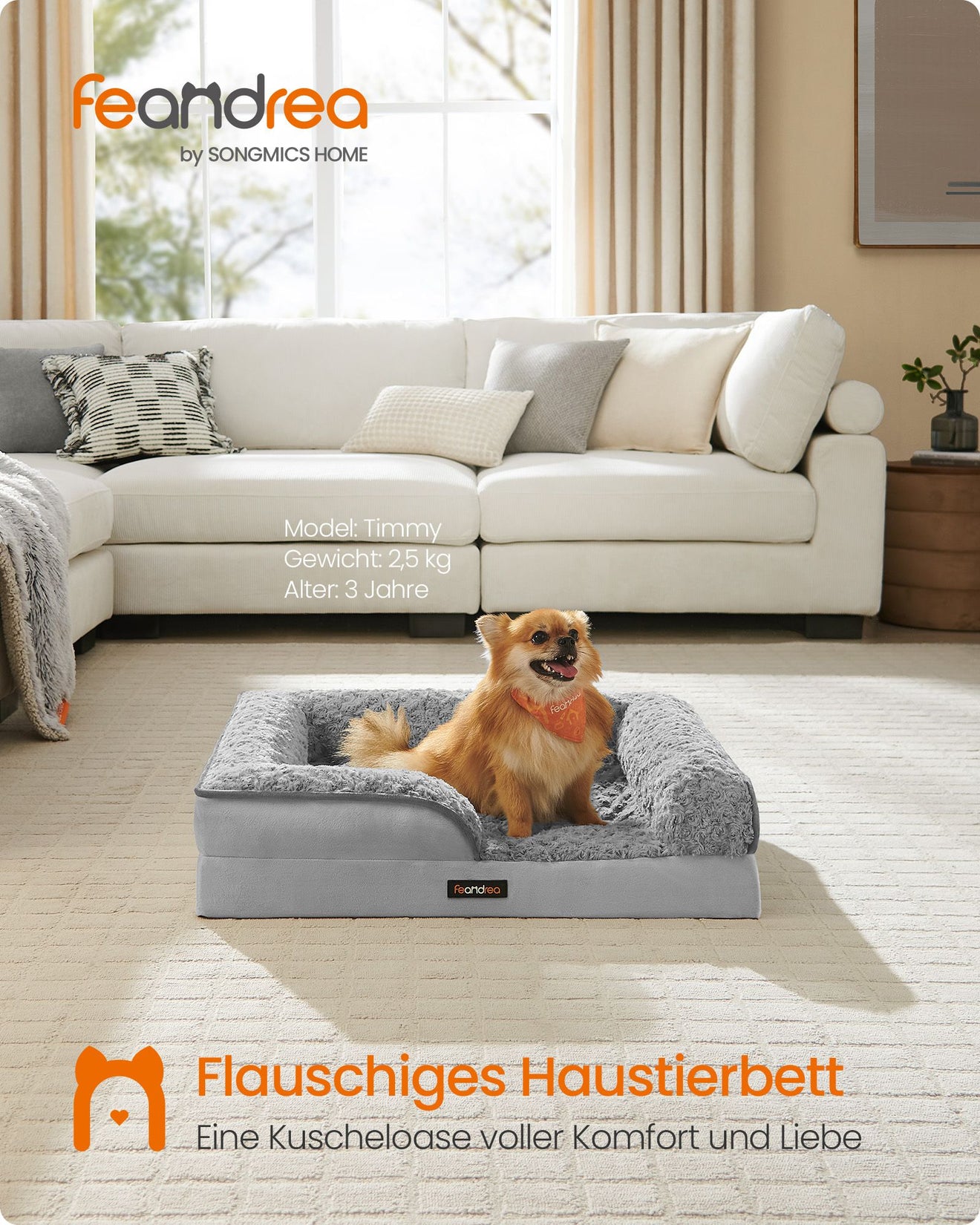 Orthopedisch Hondenbed M Met Rozenpluche - Noppenschuim - Ademend