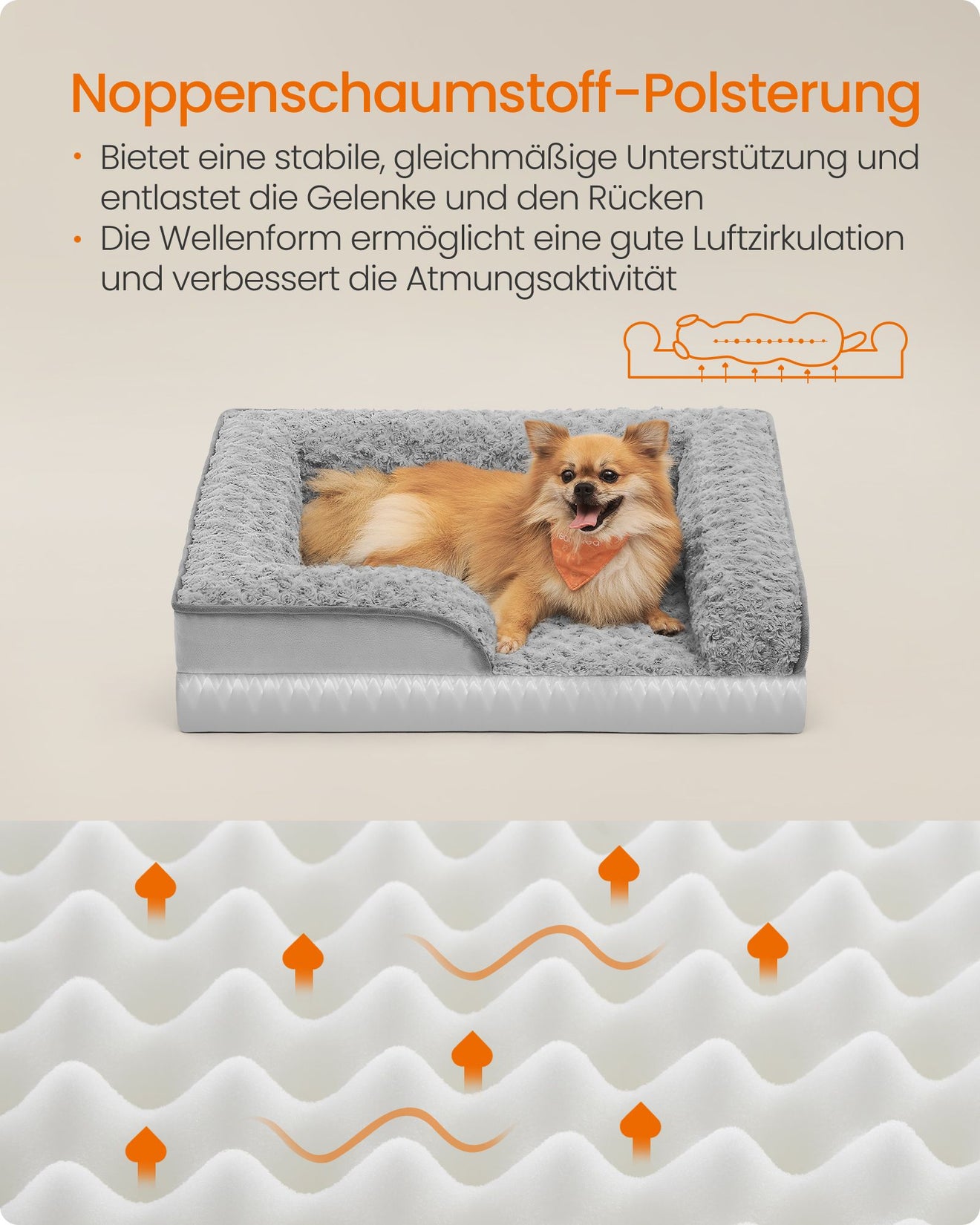 Orthopedisch Hondenbed M Met Rozenpluche - Noppenschuim - Ademend
