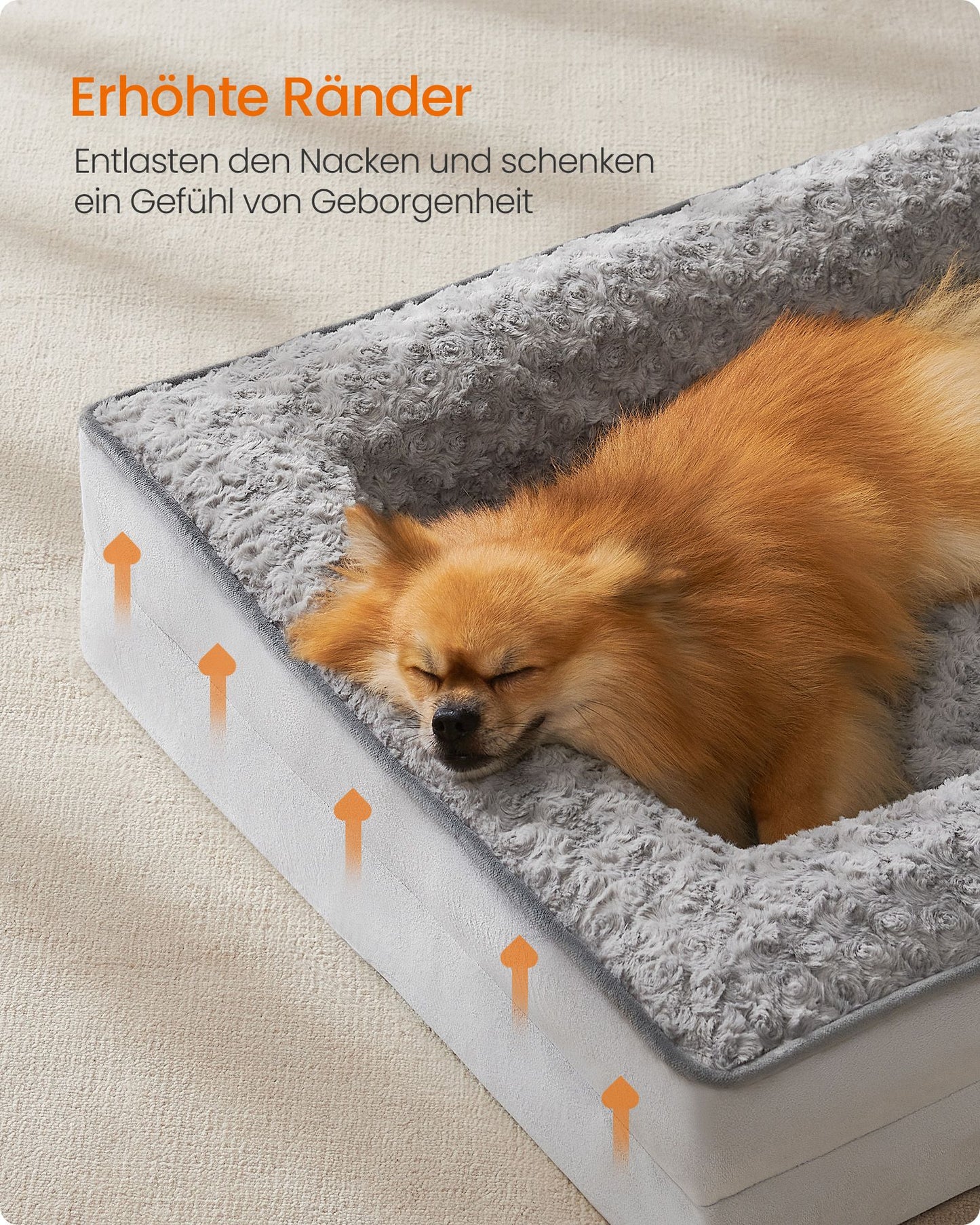 Orthopedisch Hondenbed M Met Rozenpluche - Noppenschuim - Ademend