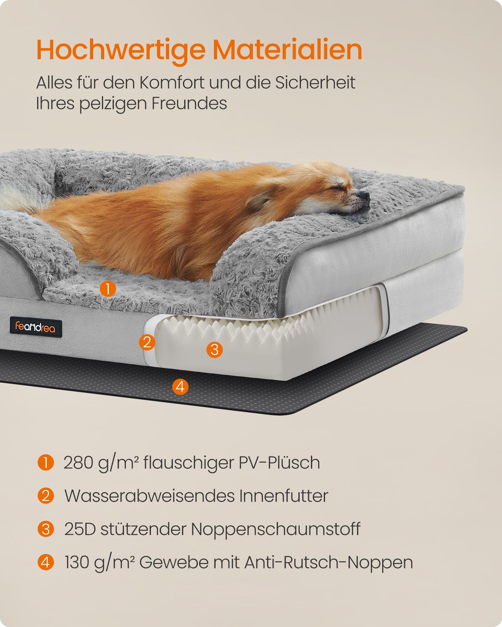 Orthopedisch Hondenbed M Met Rozenpluche - Noppenschuim - Ademend