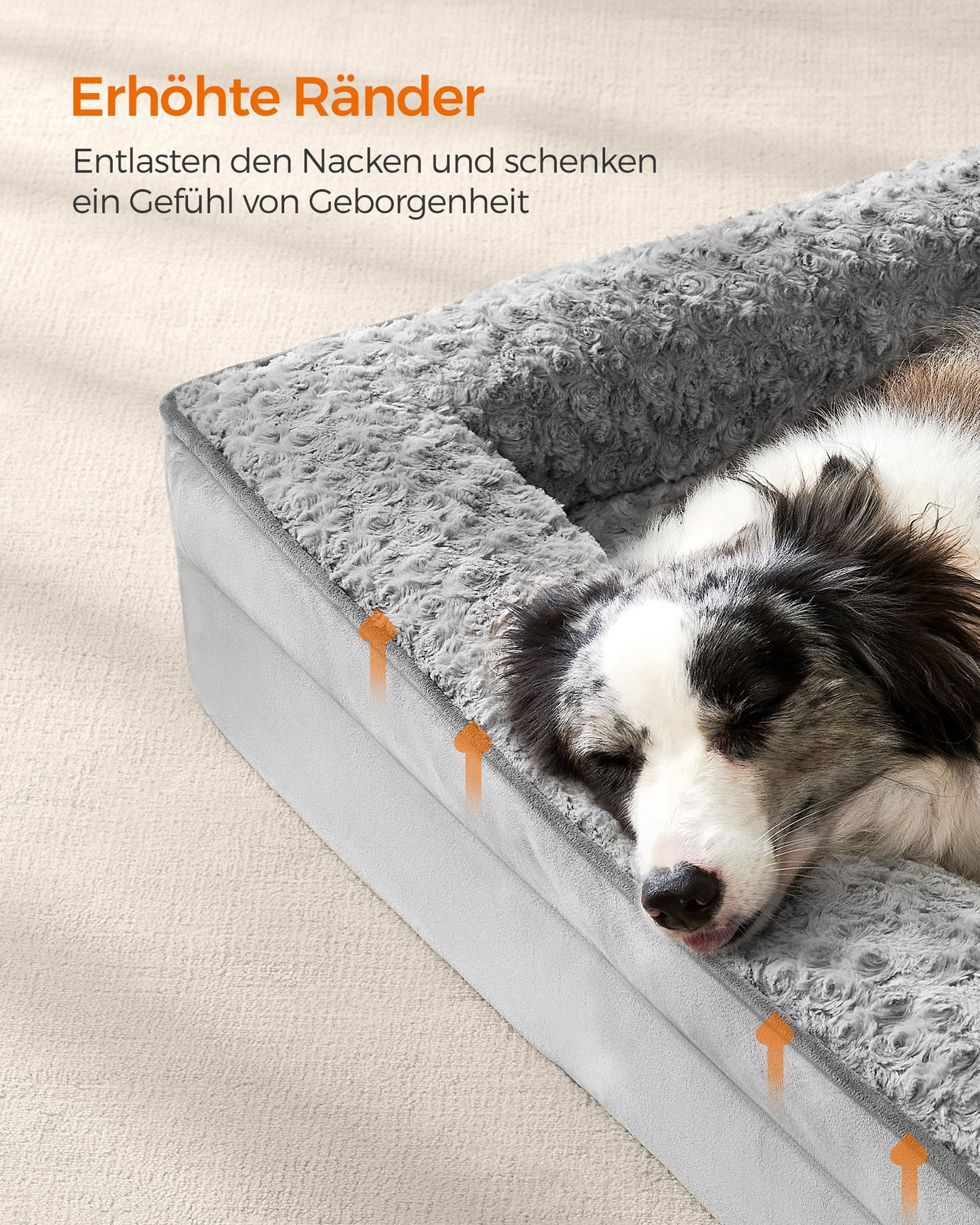Orthopedisch Hondenbed L Met Rozenpluche - Noppenschuim - Verhoogde Randen