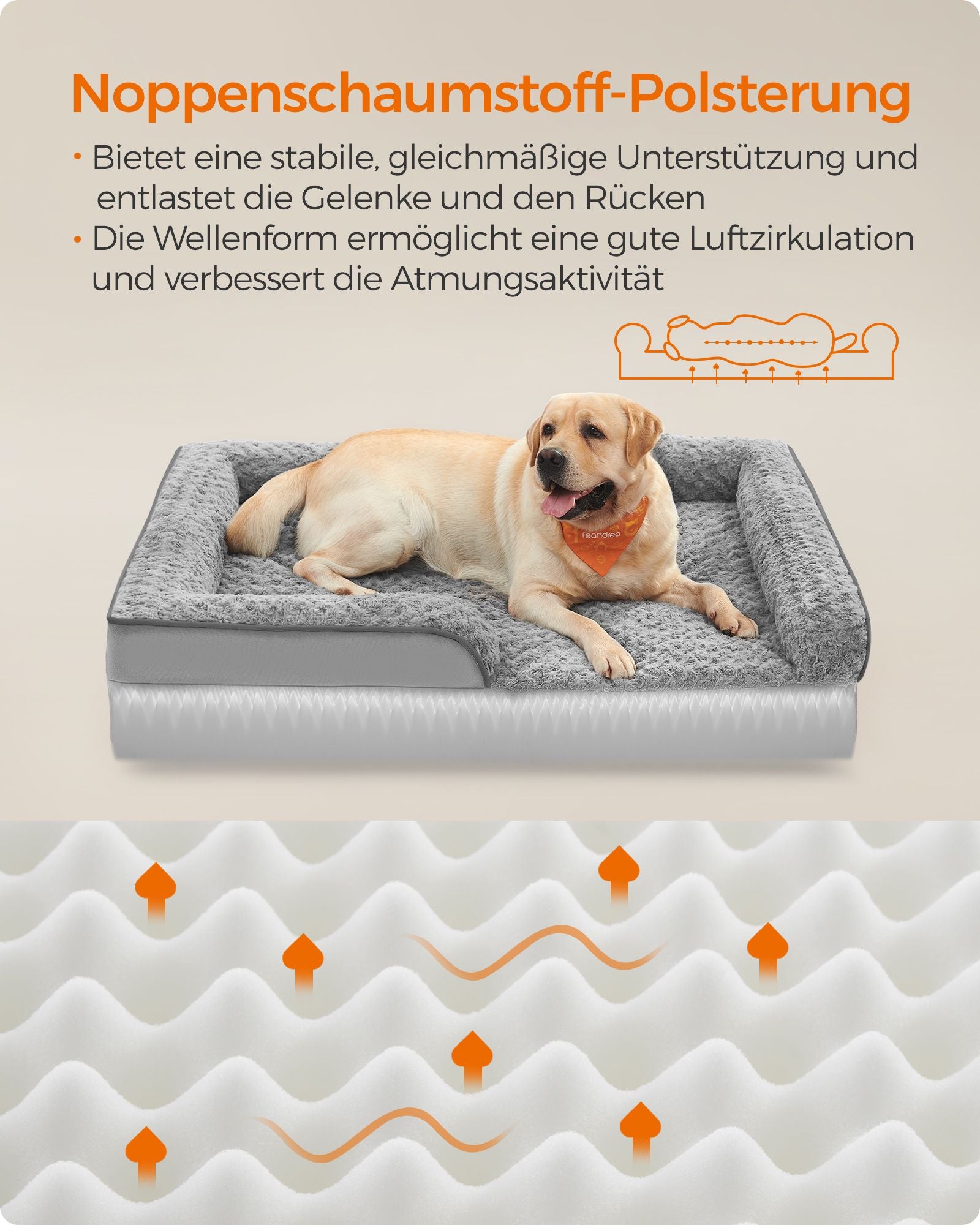 Orthopedisch Hondenbed XXL Met Rozenpluche - Noppenschuim - Verhoogde Randen