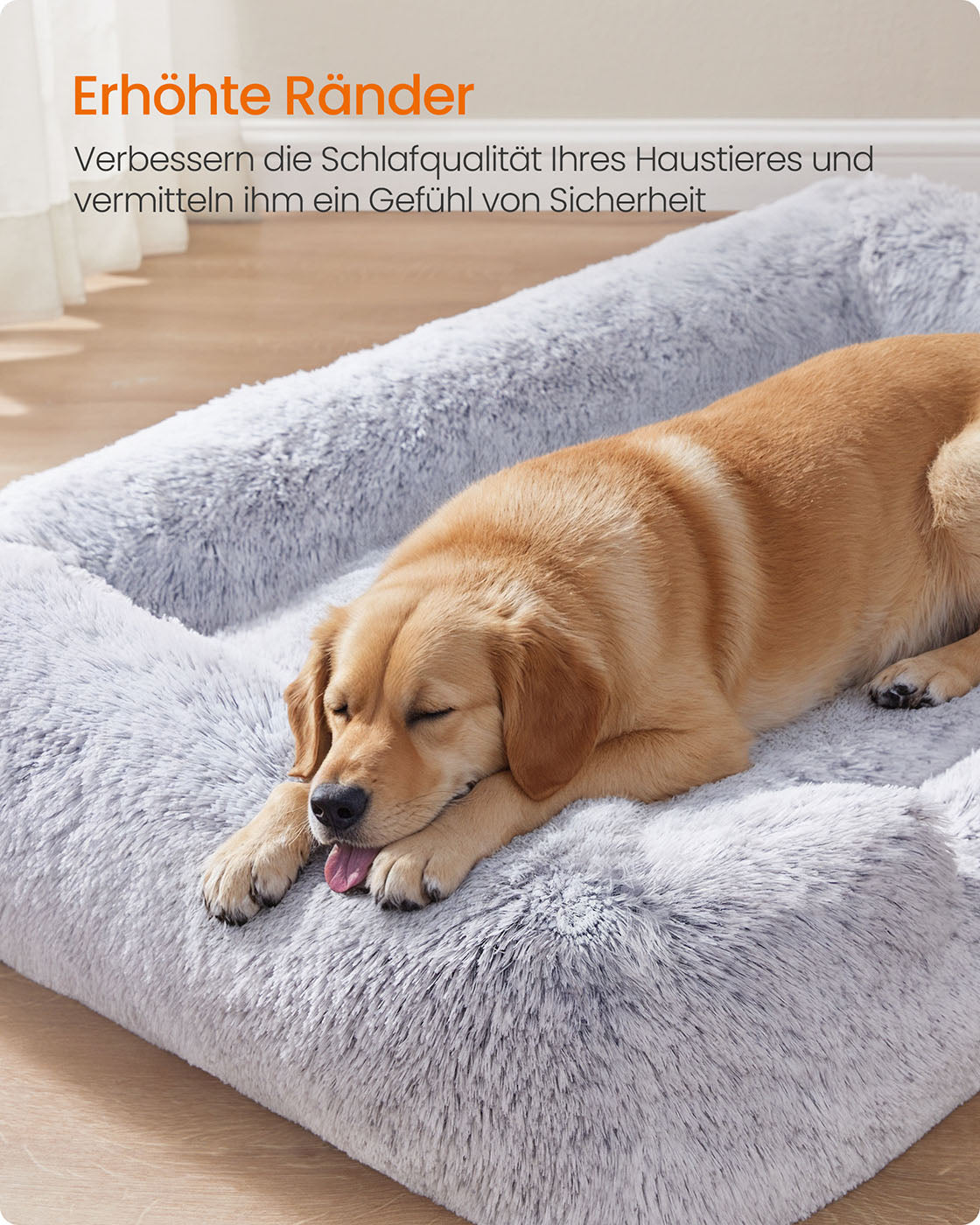 Hondenmand Met Verhoogde Randen XL - Wasbare Hoes - Fluweelzacht Pluche
