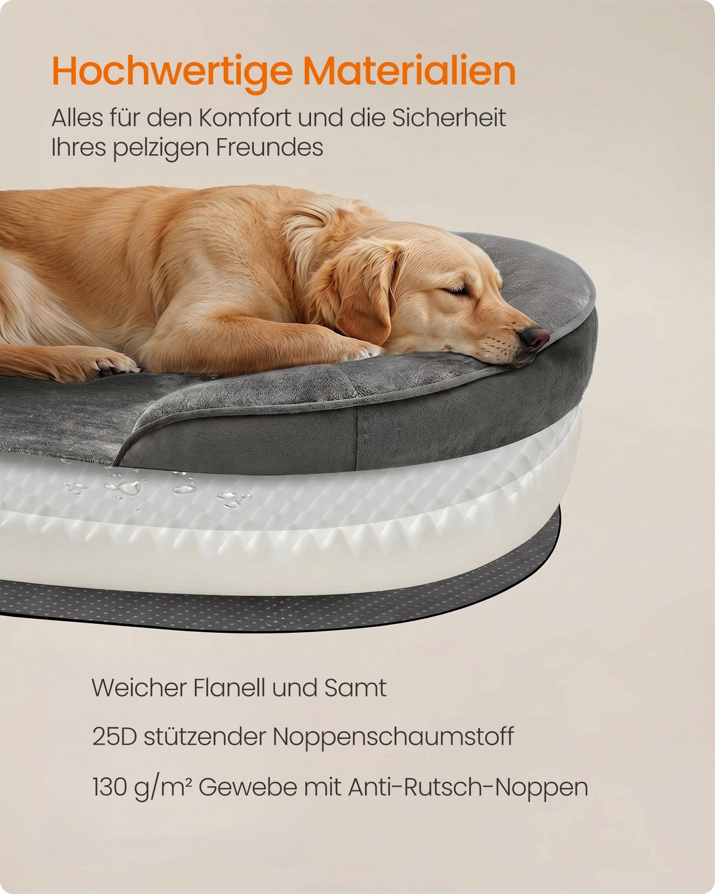 XL Hondenkussen Met Noppenschuim - Verhoogde Rand - Voor Grote Honden