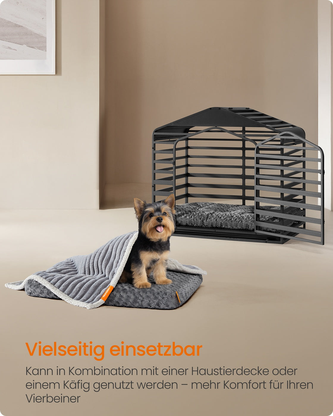 Hondenbed Met Rozenpatroon Pluche - Compact Formaat - Maat S
