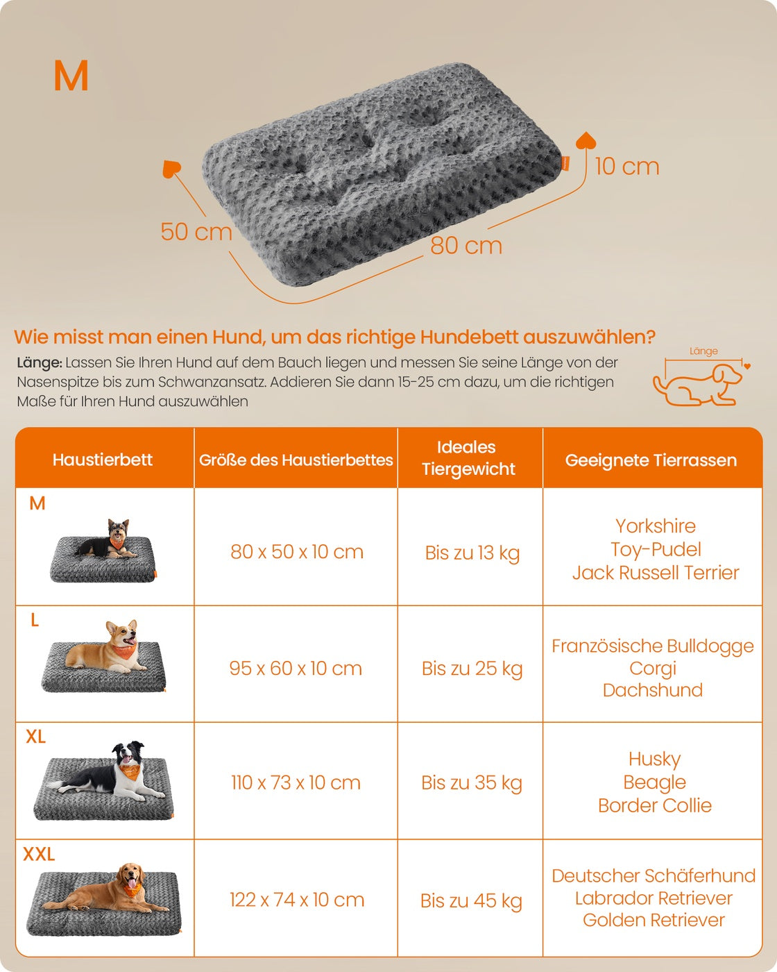 Hondenbed Met Rozenpatroon Pluche - Compact Formaat - Maat S