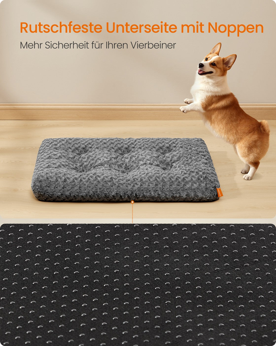 Hondenbed Met Rozenpatroon Pluche - Zachte Vulling - Maat M