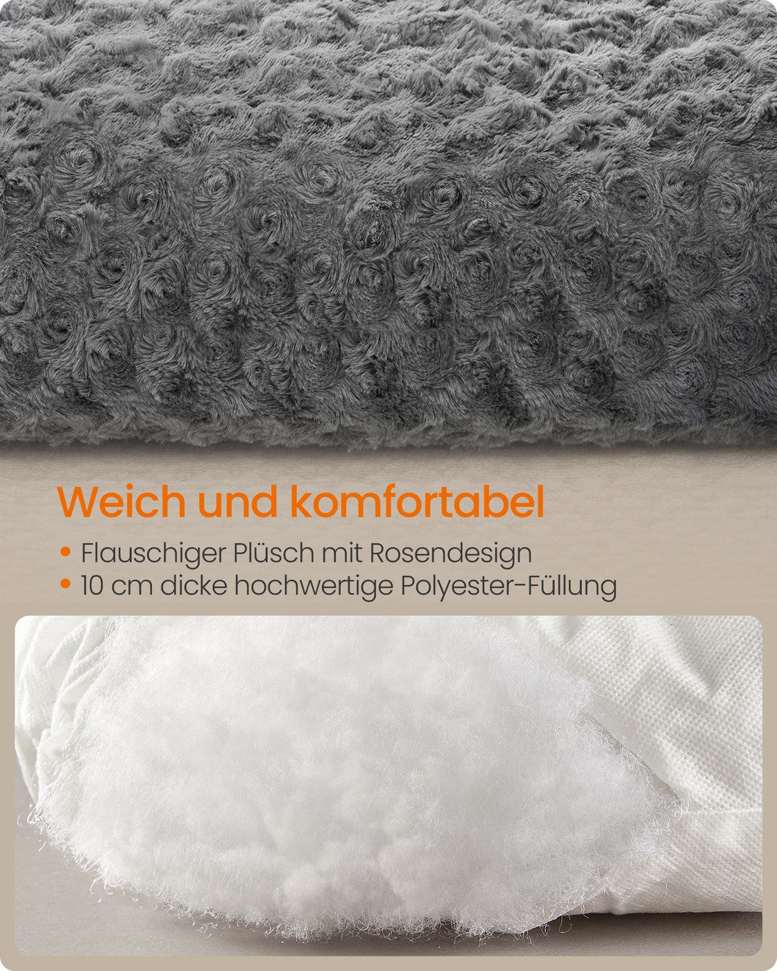 Hondenbed Met Rozenpatroon Pluche - Verhoogde Randen - Maat L