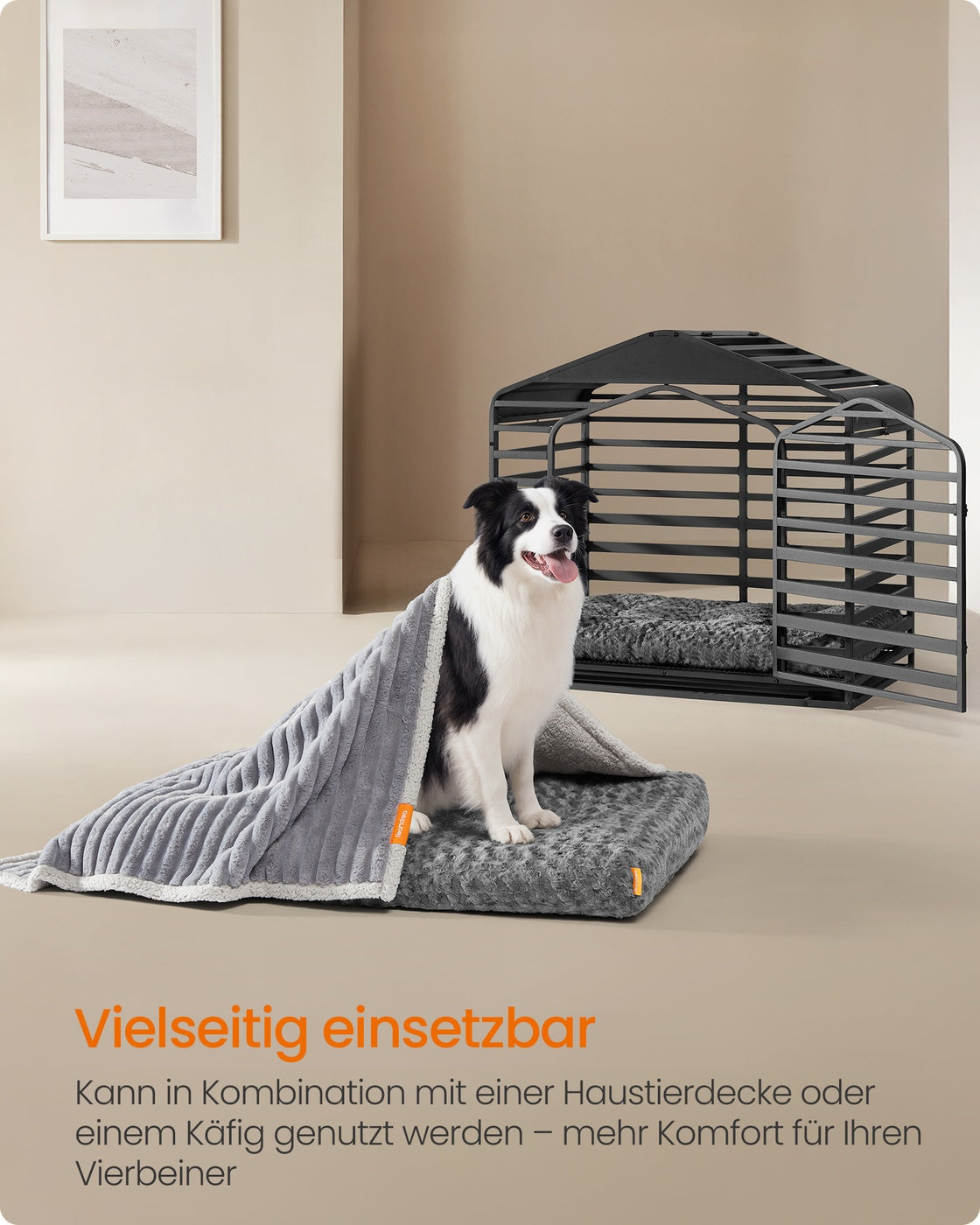 Hondenbed Met Rozenpatroon Pluche - Verhoogde Randen - Maat L