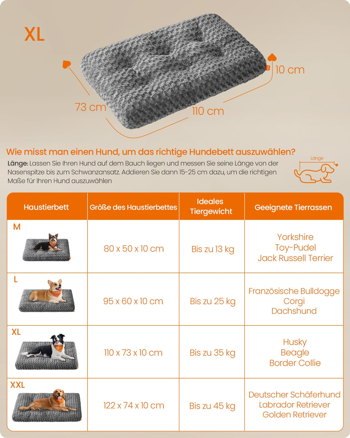 Hondenbed Met Rozenpatroon Pluche - Verhoogde Randen - Maat L