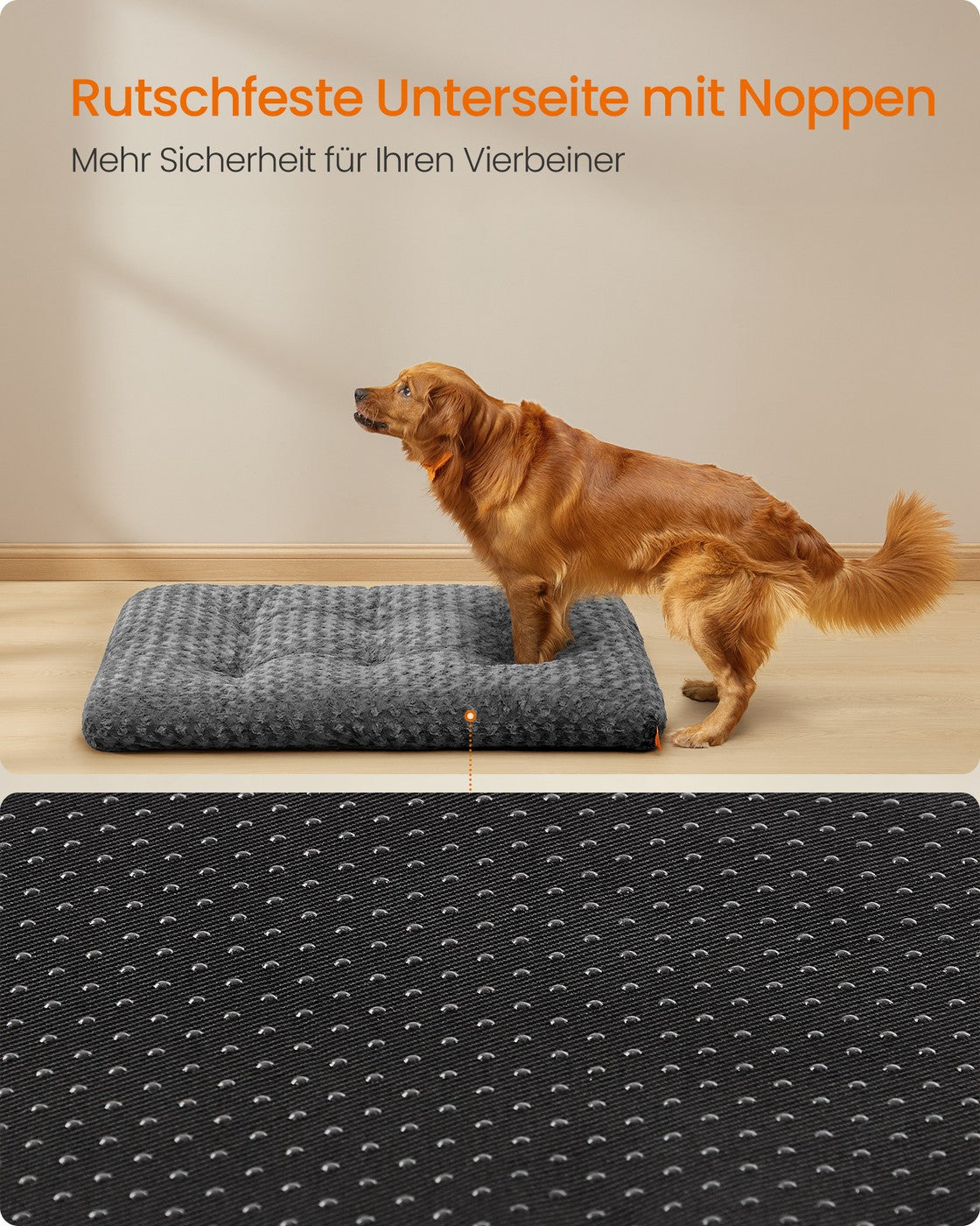 Hondenbed Met Rozenpatroon Pluche - Antislip Noppen - Maat XL