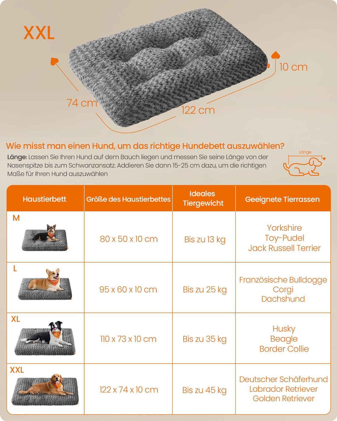 Hondenbed Met Rozenpatroon Pluche - Antislip Noppen - Maat XL