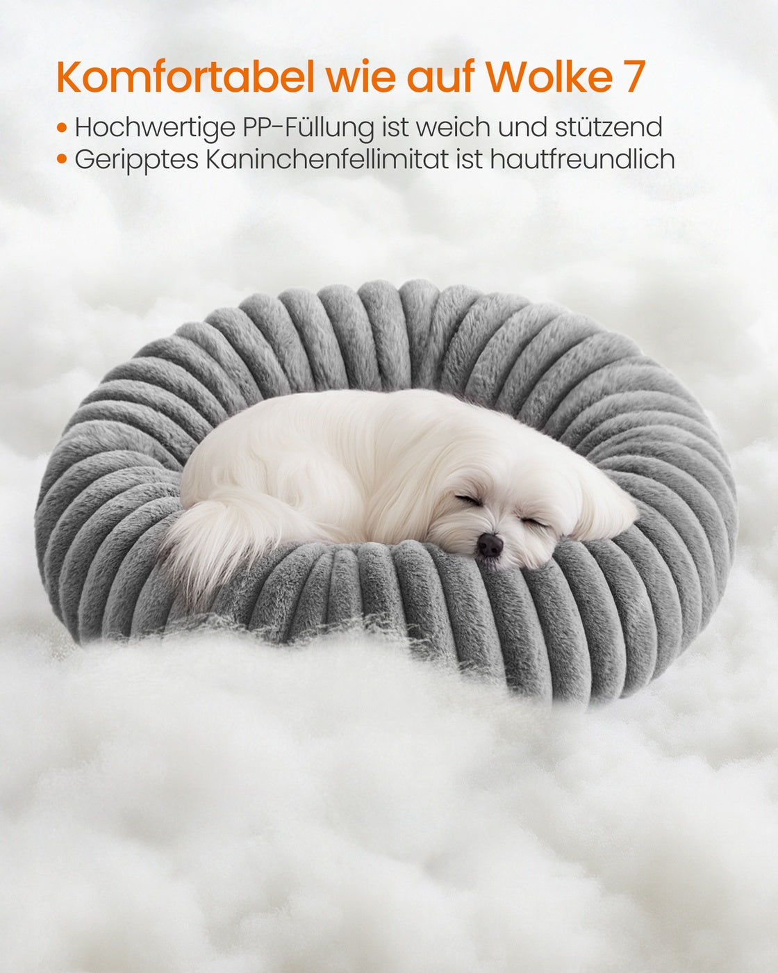 Donut Hondenmand Rond 60 cm - Kalmerend Imitatiebont - Wasbaar