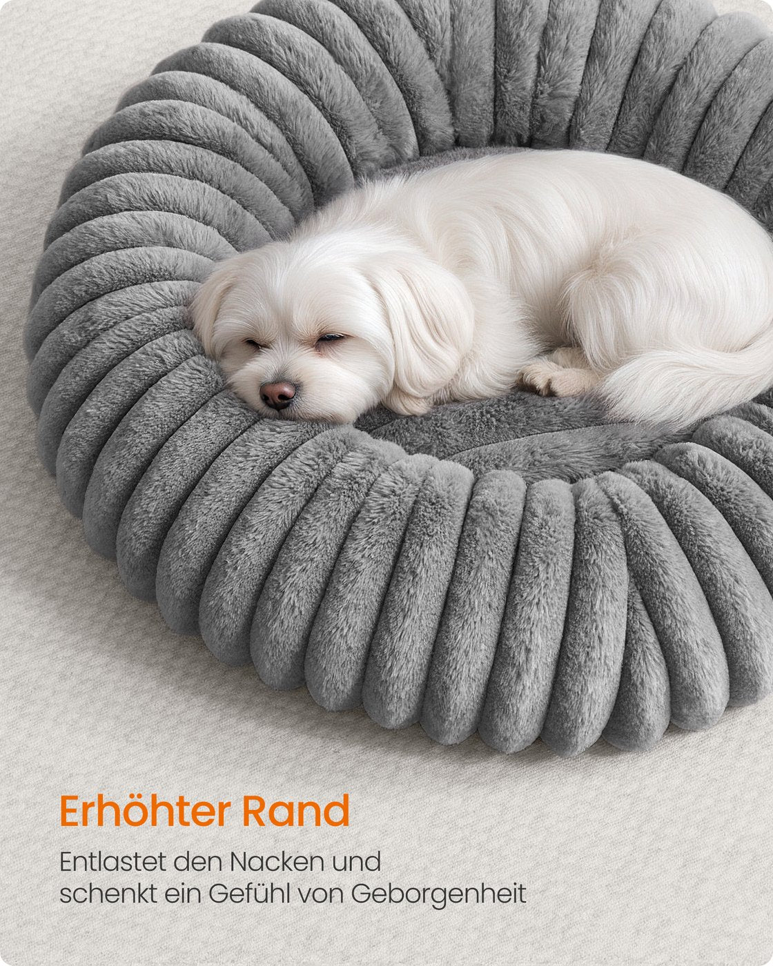 Donut Hondenmand Rond 60 cm - Kalmerend Imitatiebont - Wasbaar