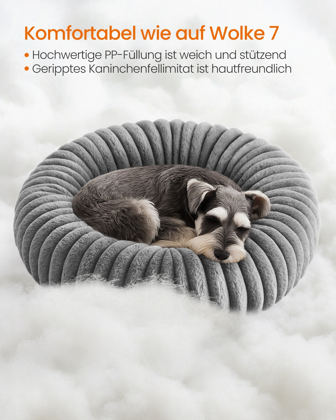 Donut Hondenmand Rond 70 cm - Zacht Imitatiebont - Verhoogde Rand