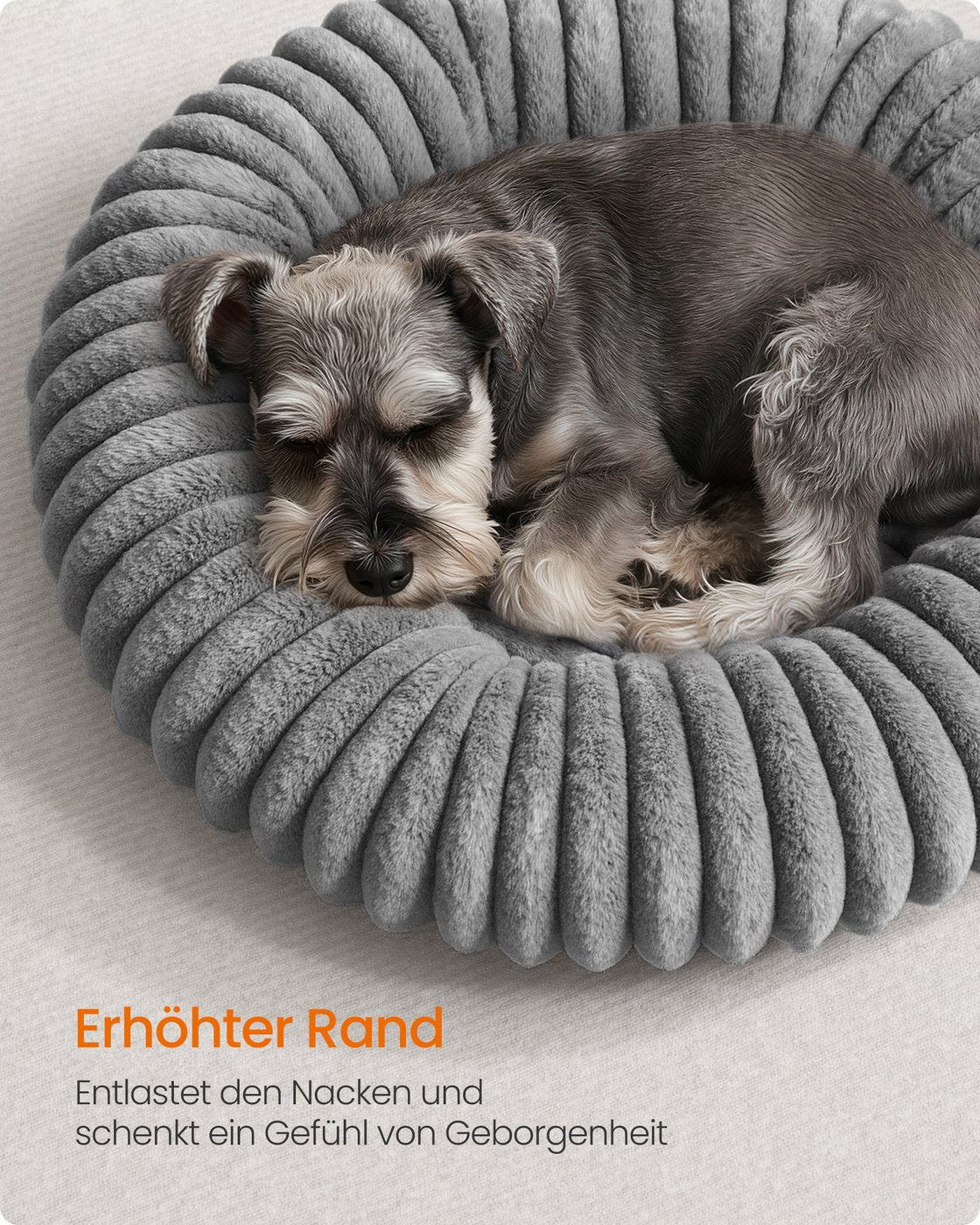Donut Hondenmand Rond 70 cm - Zacht Imitatiebont - Verhoogde Rand