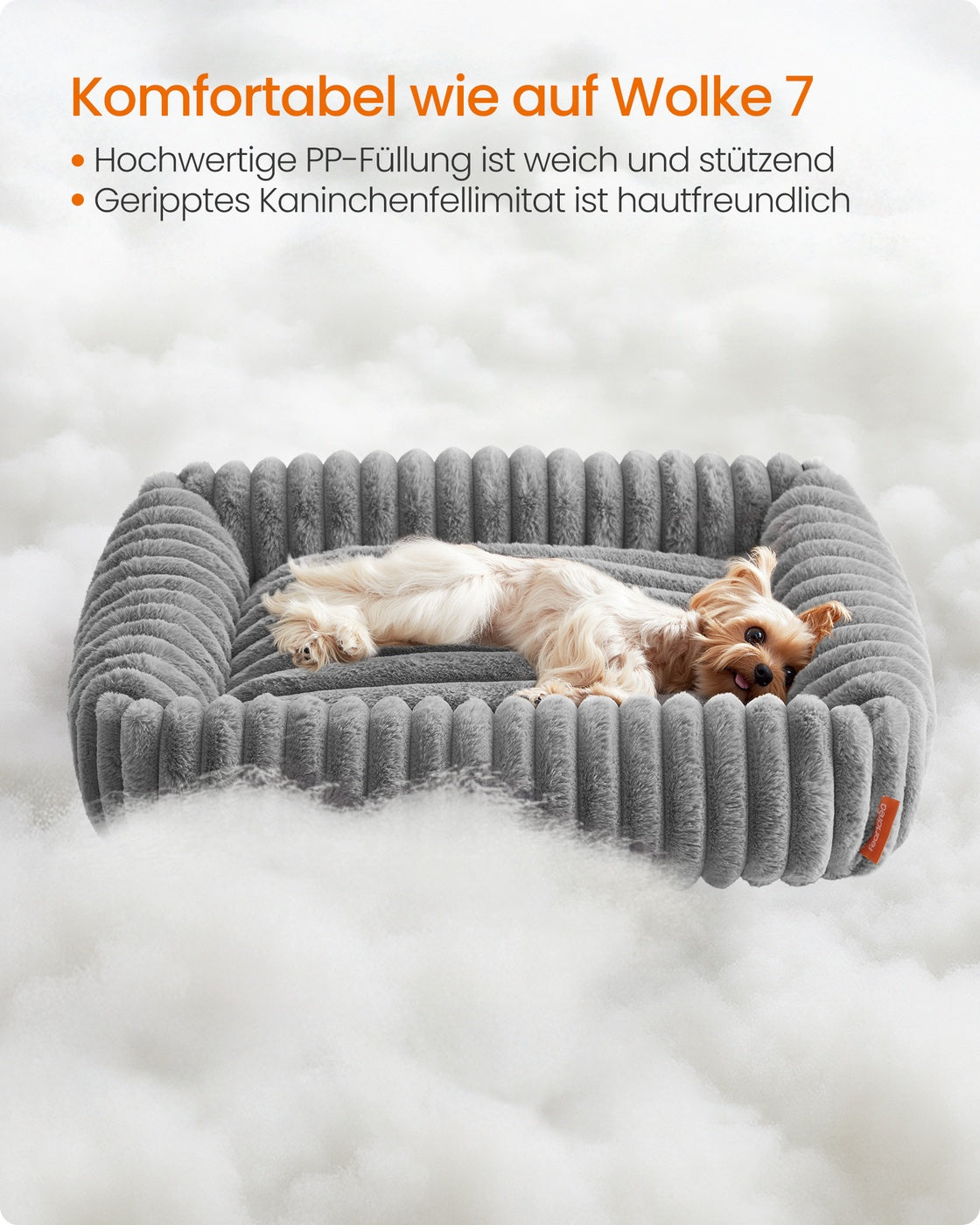 Ortho Hondenmand Met Knuffelkussen Voor Kleine Honden - Imitatiebont - Verhoogde Rand