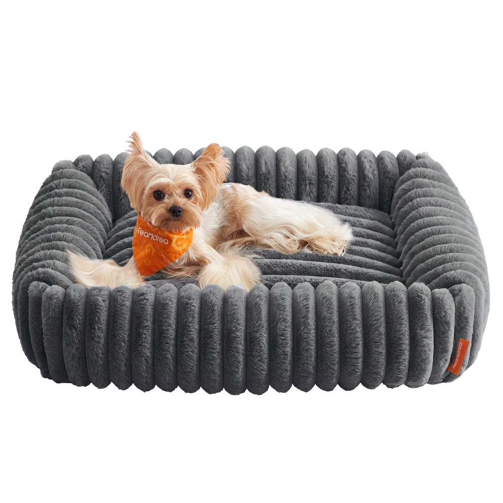 Ortho Hondenmand Met Knuffelkussen Voor Kleine Honden - Imitatiebont - Verhoogde Rand