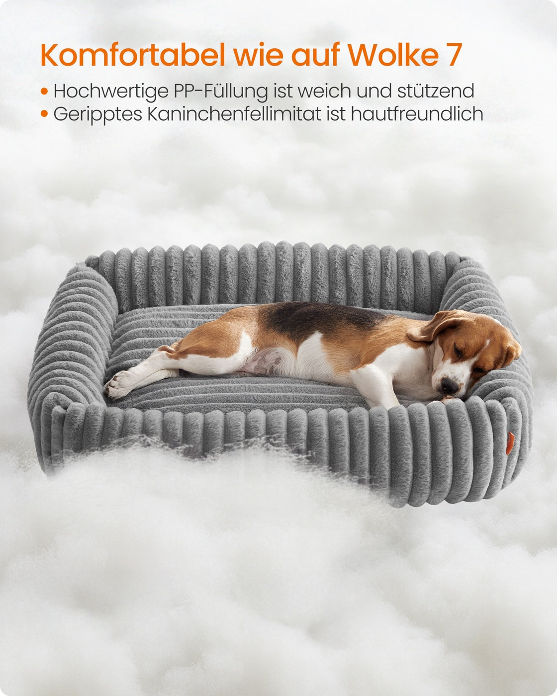 Ortho Hondenmand Met Knuffelkussen Voor Middelgrote Honden - Imitatiebont - Wasbaar