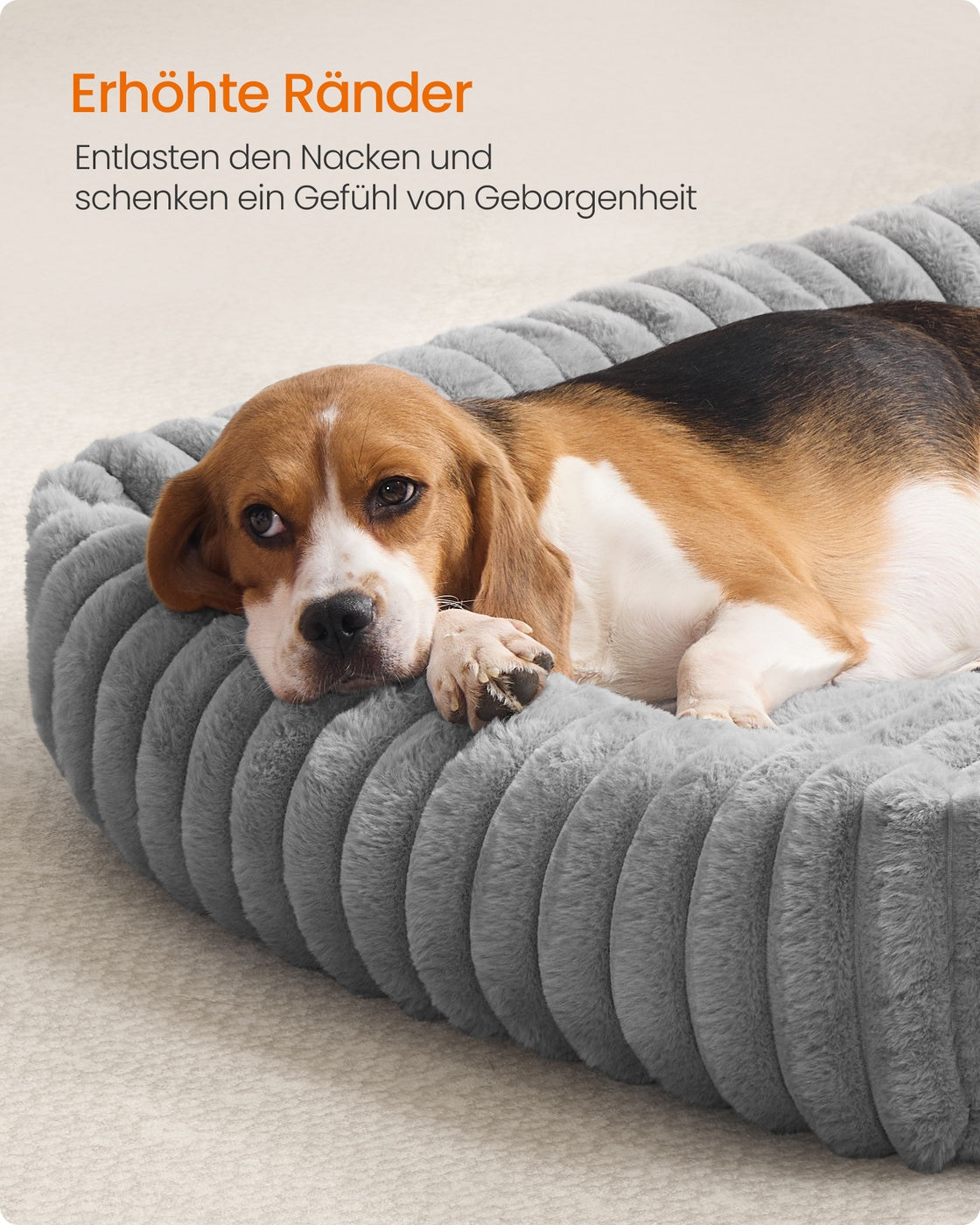 Ortho Hondenmand Met Knuffelkussen Voor Middelgrote Honden - Imitatiebont - Wasbaar