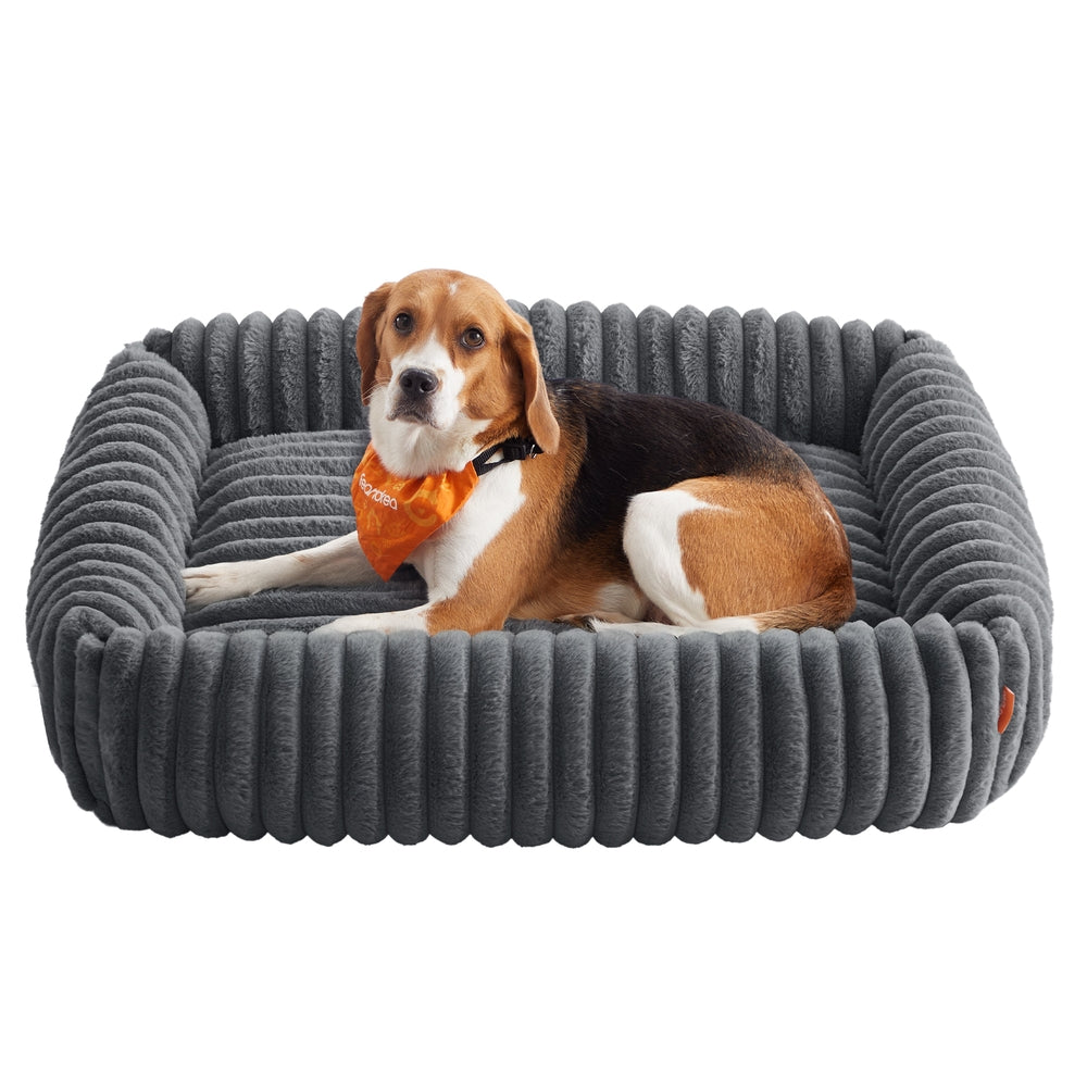 Ortho Hondenmand Met Knuffelkussen Voor Middelgrote Honden - Imitatiebont - Wasbaar