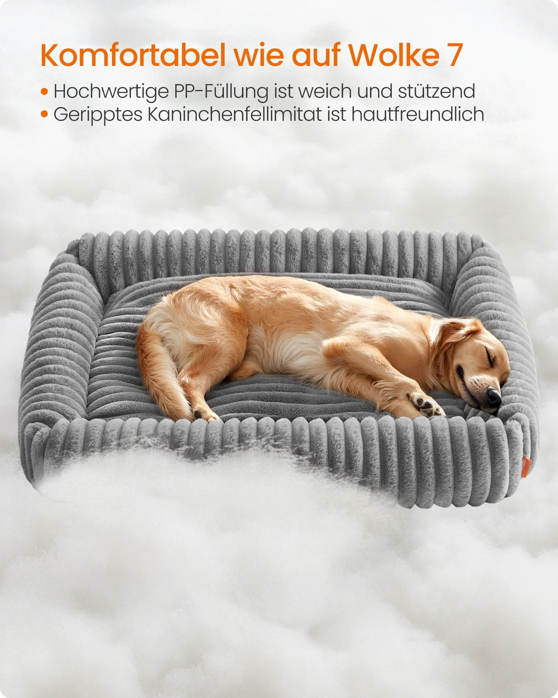 Ortho Hondenmand Met Knuffelkussen Voor Grote Honden - Imitatiebont - Wasbaar