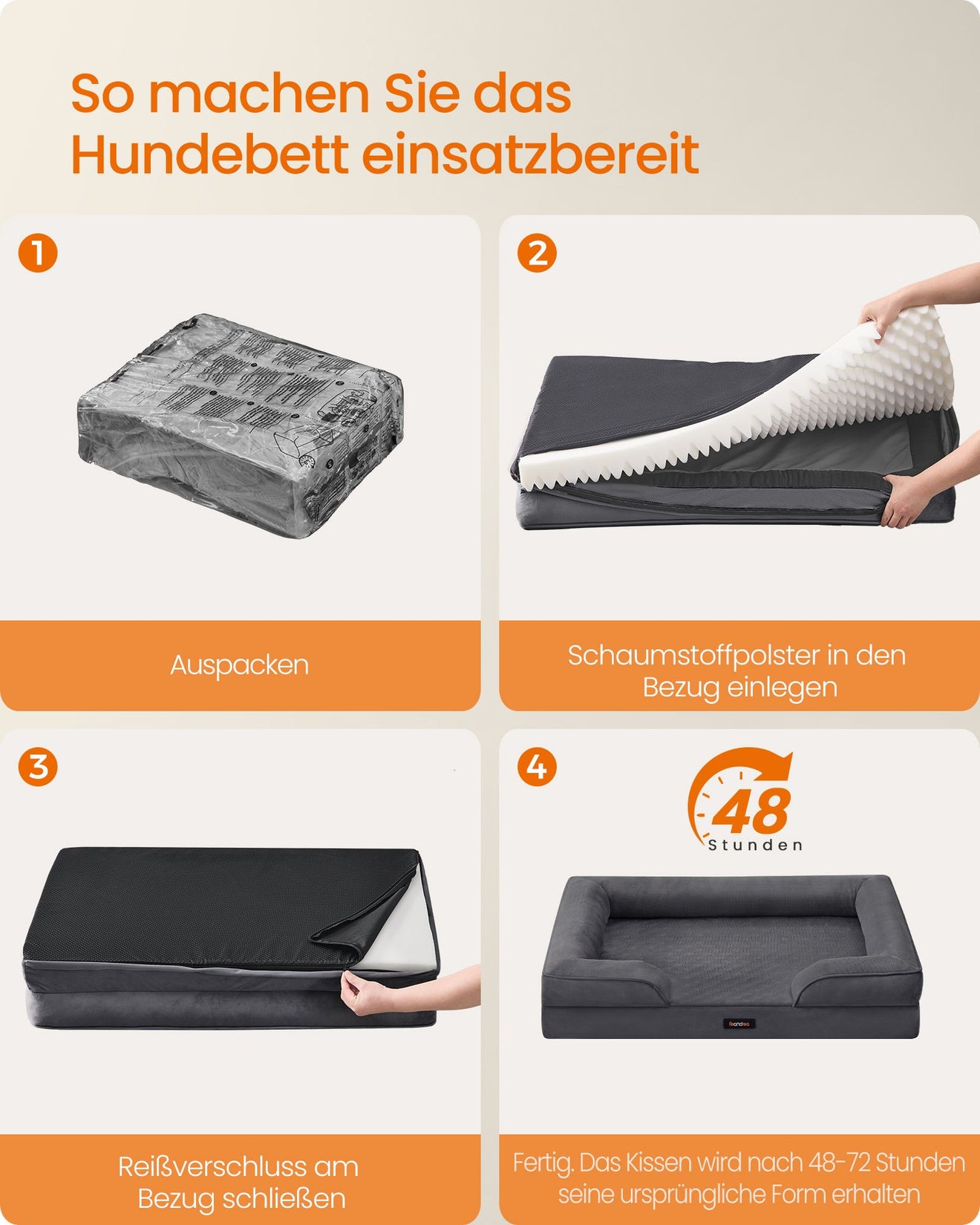 Orthopedische Hondenmand Voor Middelgrote Honden - Noppenschuim - Verhoogde Rand