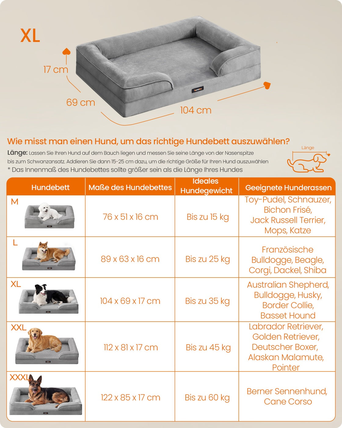 Orthopedische Hondenmand Voor Grote Honden - Noppenschuim - Wasbaar En Antislip