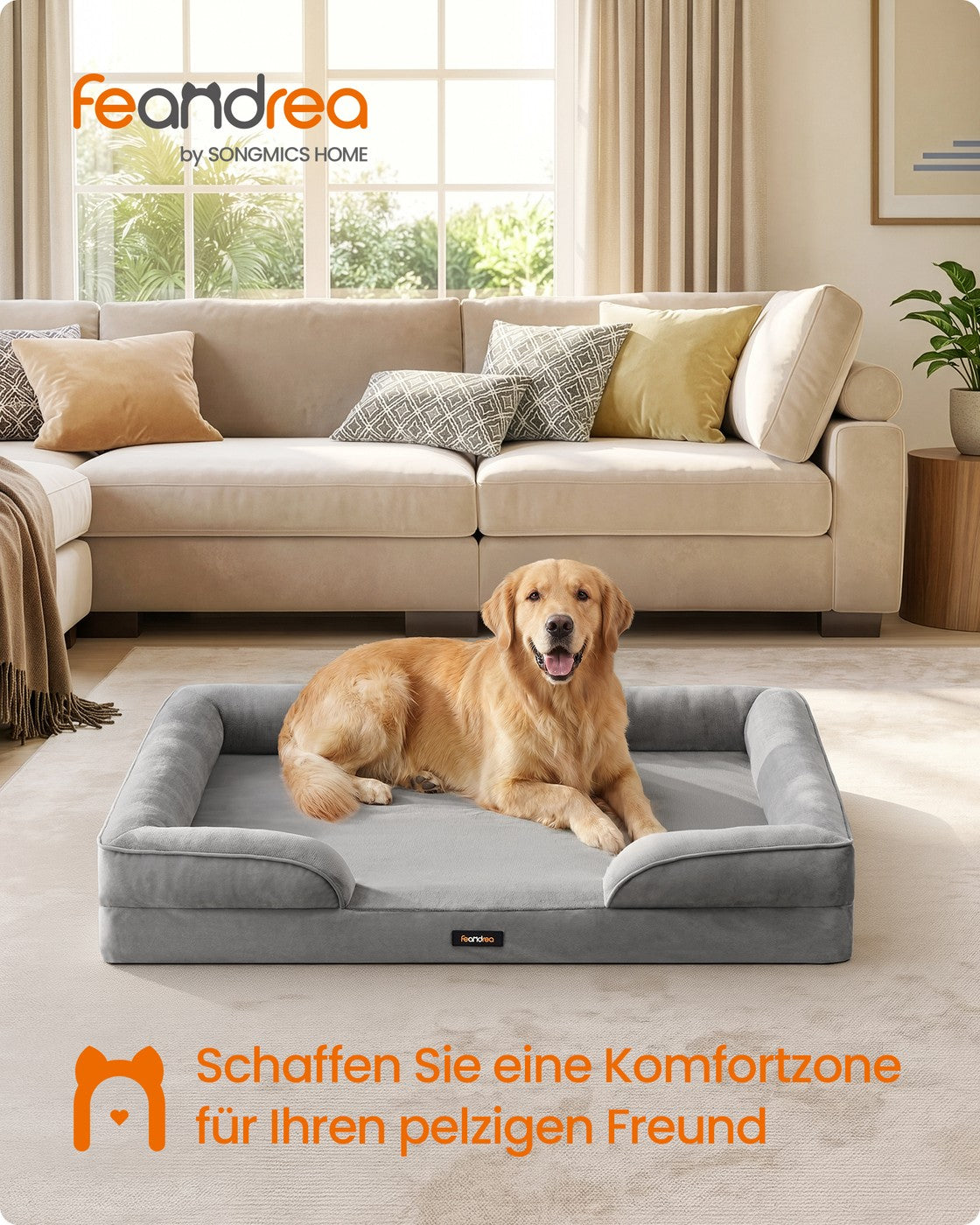 Orthopedische Hondenmand Voor Extra Grote Honden - Noppenschuim - Verhoogde Rand