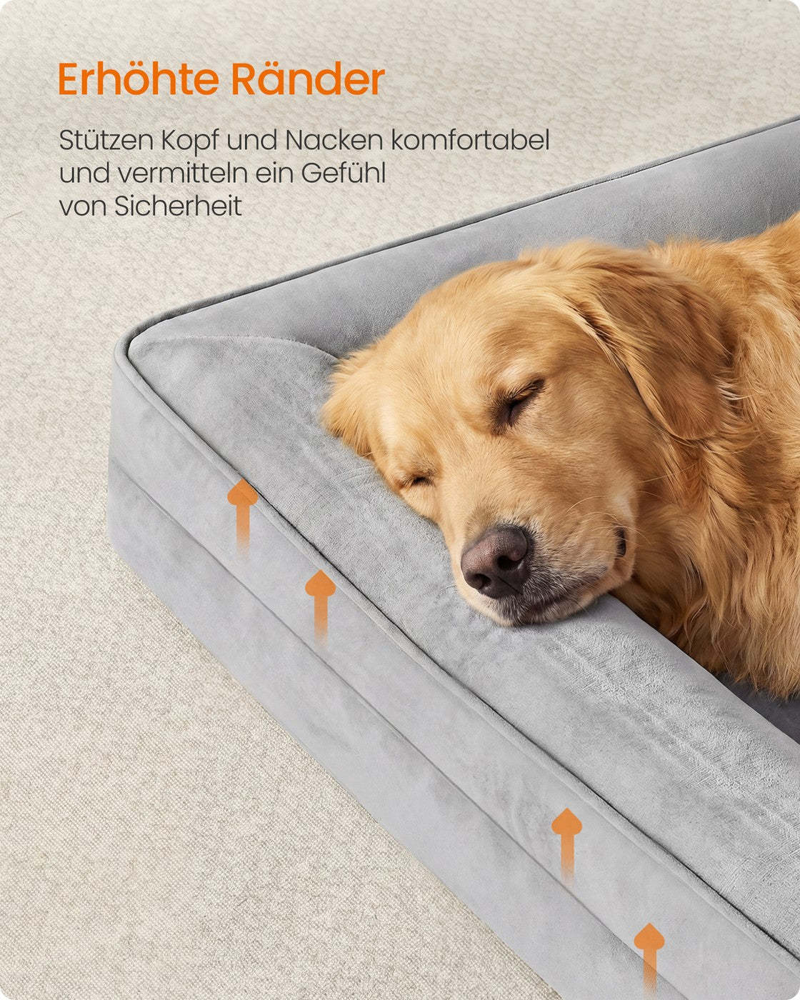 Orthopedische Hondenmand Voor Extra Grote Honden - Noppenschuim - Verhoogde Rand