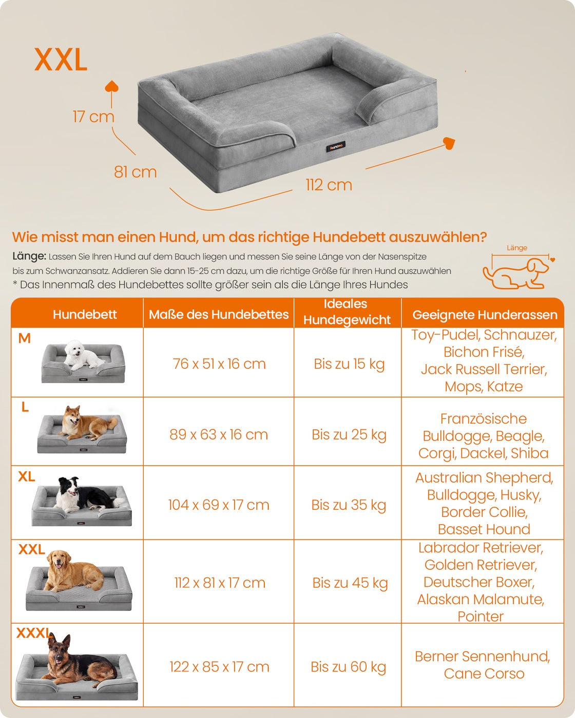 Orthopedische Hondenmand Voor Extra Grote Honden - Noppenschuim - Verhoogde Rand