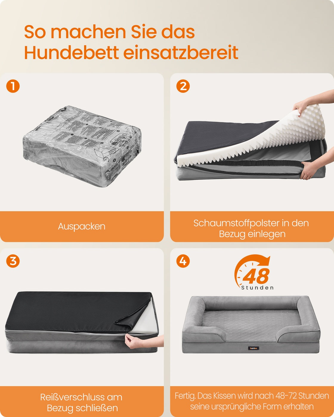 Orthopedische Hondenmand Voor Extra Grote Honden - Noppenschuim - Verhoogde Rand