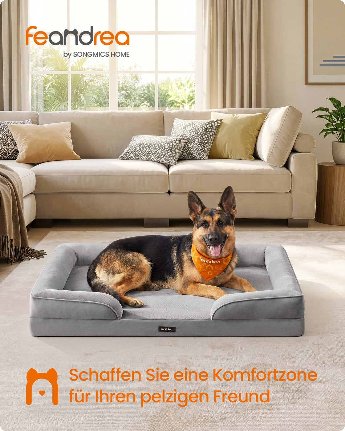 Orthopedisch Hondenbed XXL Met Flanel En Velours - Noppenschuim - U-Vormige Rand
