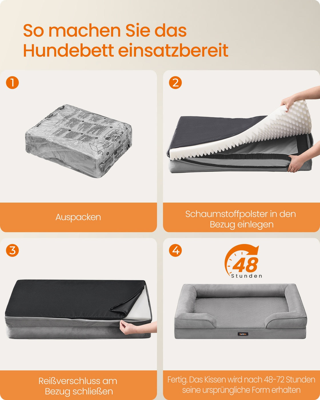Orthopedisch Hondenbed XXL Met Flanel En Velours - Noppenschuim - U-Vormige Rand