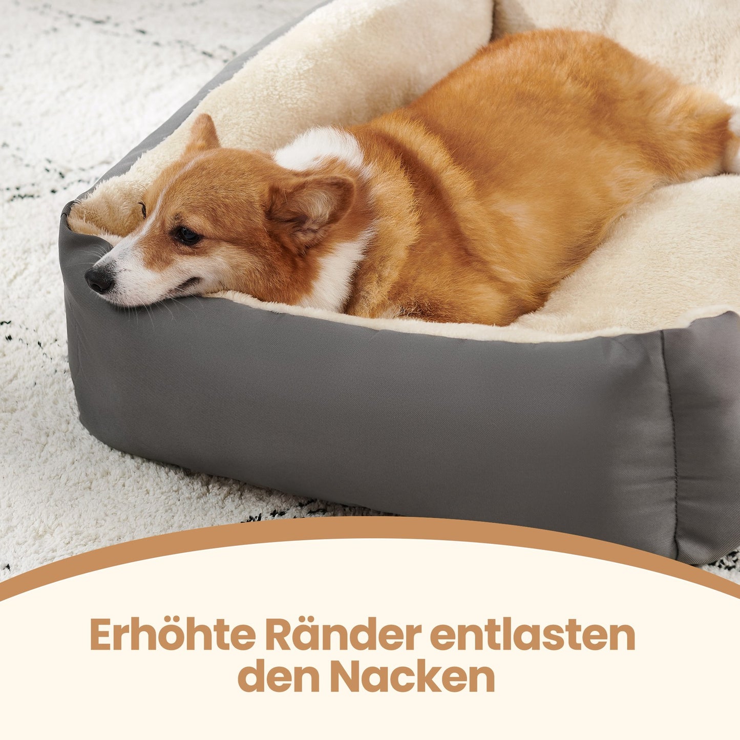 Hondenbed Met Omkeerbaar Kussen - Voor Elk Seizoen - Gepolsterde Randen