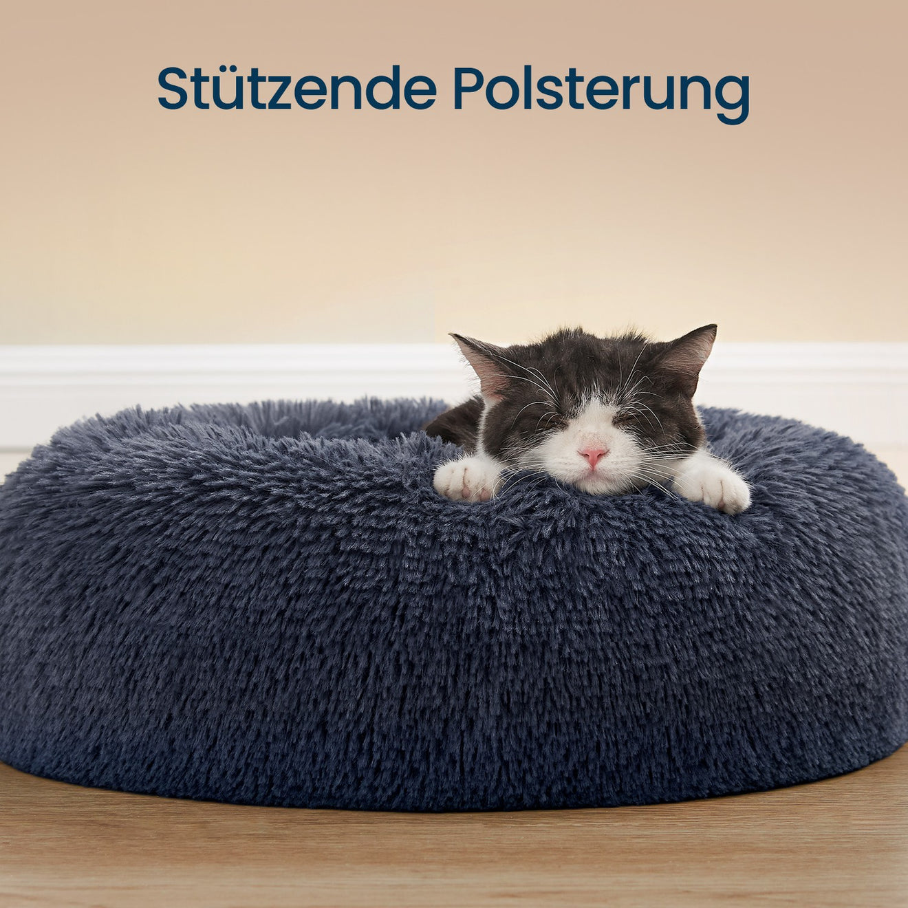 Fluffy Donut Hondenbed 80 cm - Langharig Pluche - Afneembare Wasbare Hoes