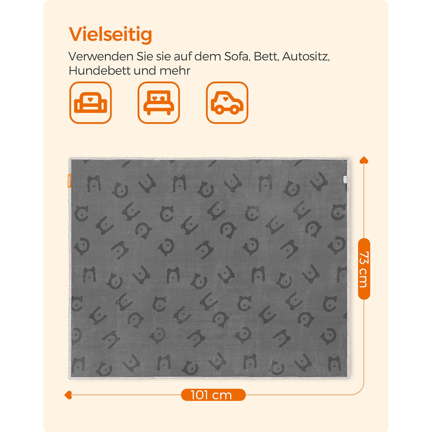 Waterdichte Hondendeken M - Sherpa En Flanel - Voor Bank En Autostoel