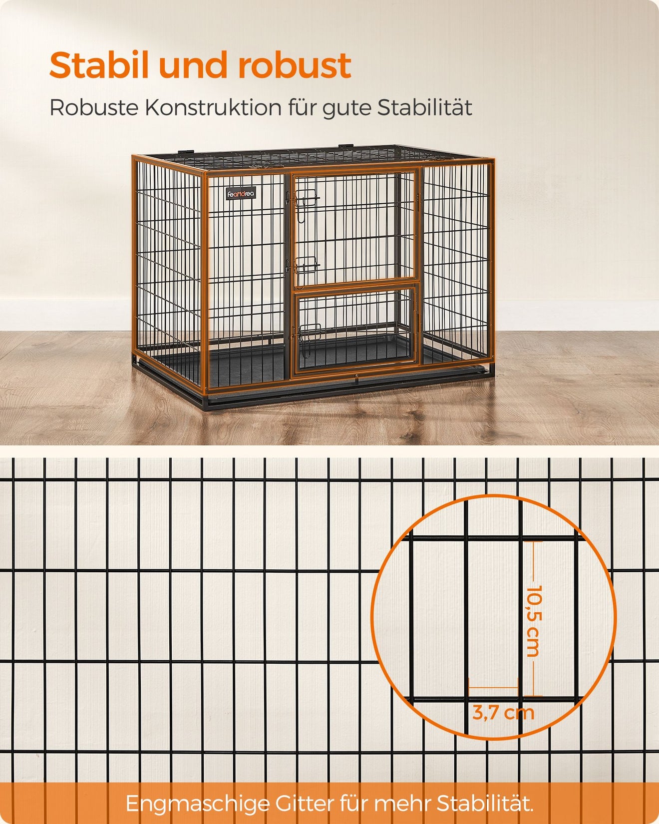 Zware Hondenbench XL Met Dubbele Deuren - Hoogbelastbaar Staal - Voor Sterke Honden