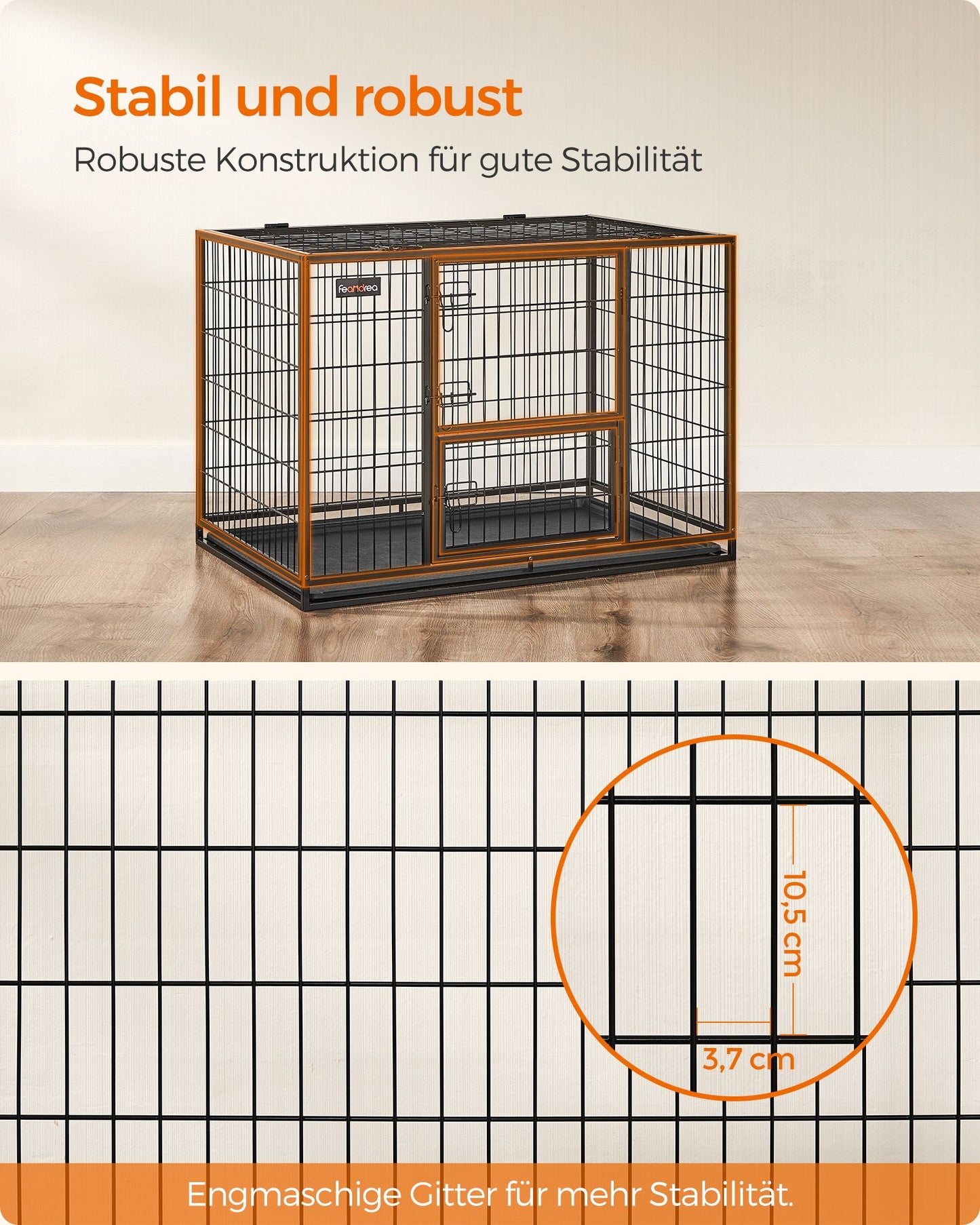 Zware Hondenbench XL Met Dubbele Deuren - Hoogbelastbaar Staal - Voor Sterke Honden