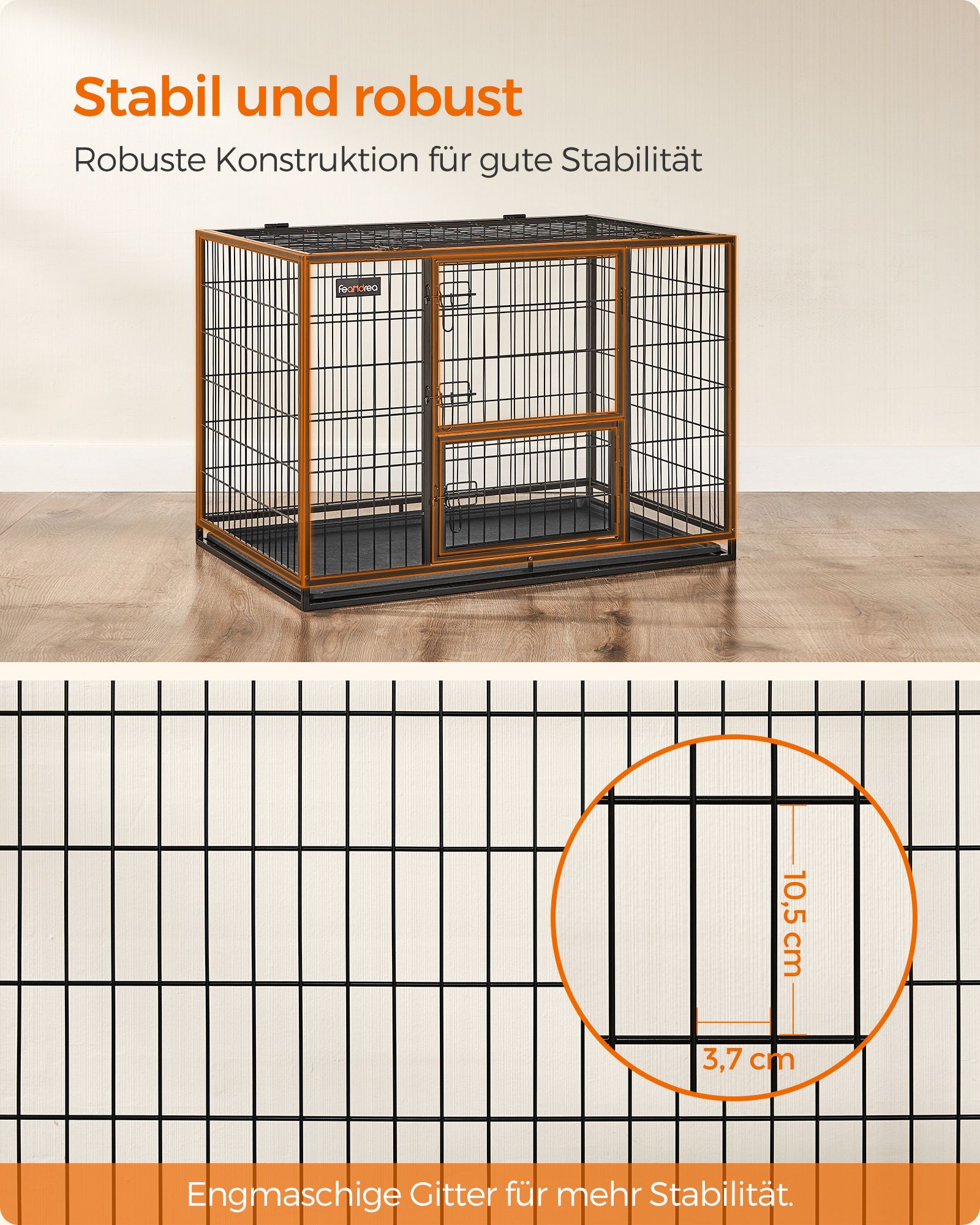 Zware Hondenbench XL Met Dubbele Deuren - Hoogbelastbaar Staal - Voor Sterke Honden