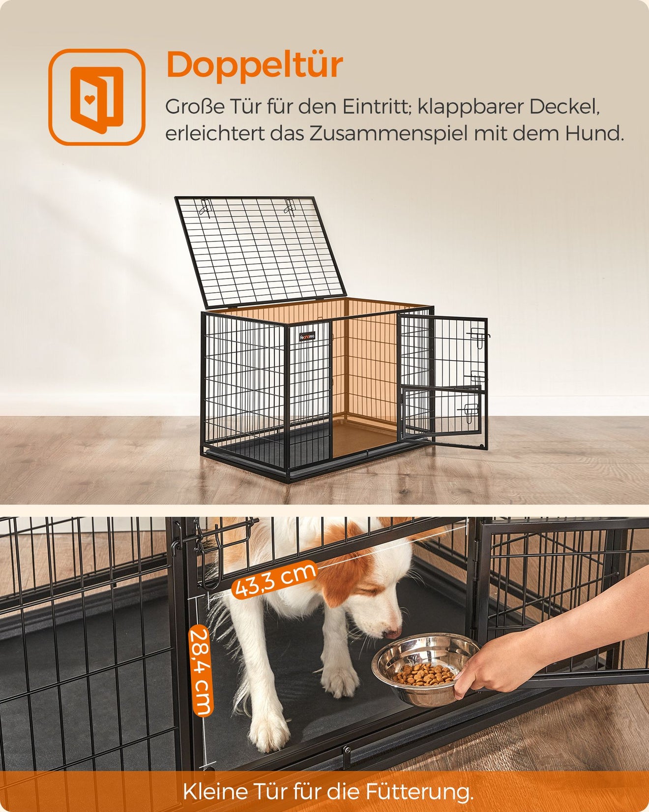 Zware Hondenbench XL Met Dubbele Deuren - Hoogbelastbaar Staal - Voor Sterke Honden