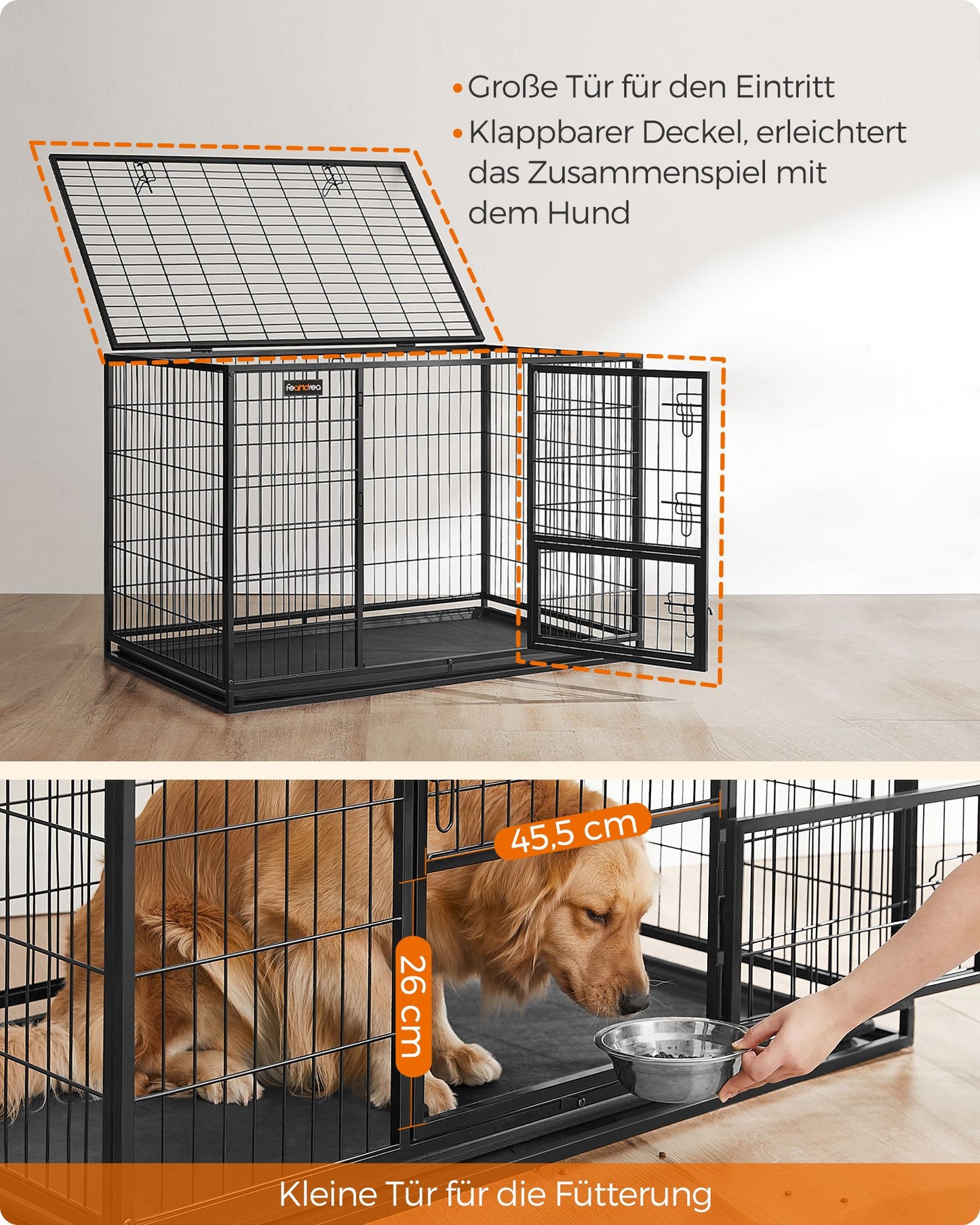 Extra Zware Hondenbench XXL - Dubbele Deuren En Bovenluik - Voor De Sterkste Honden