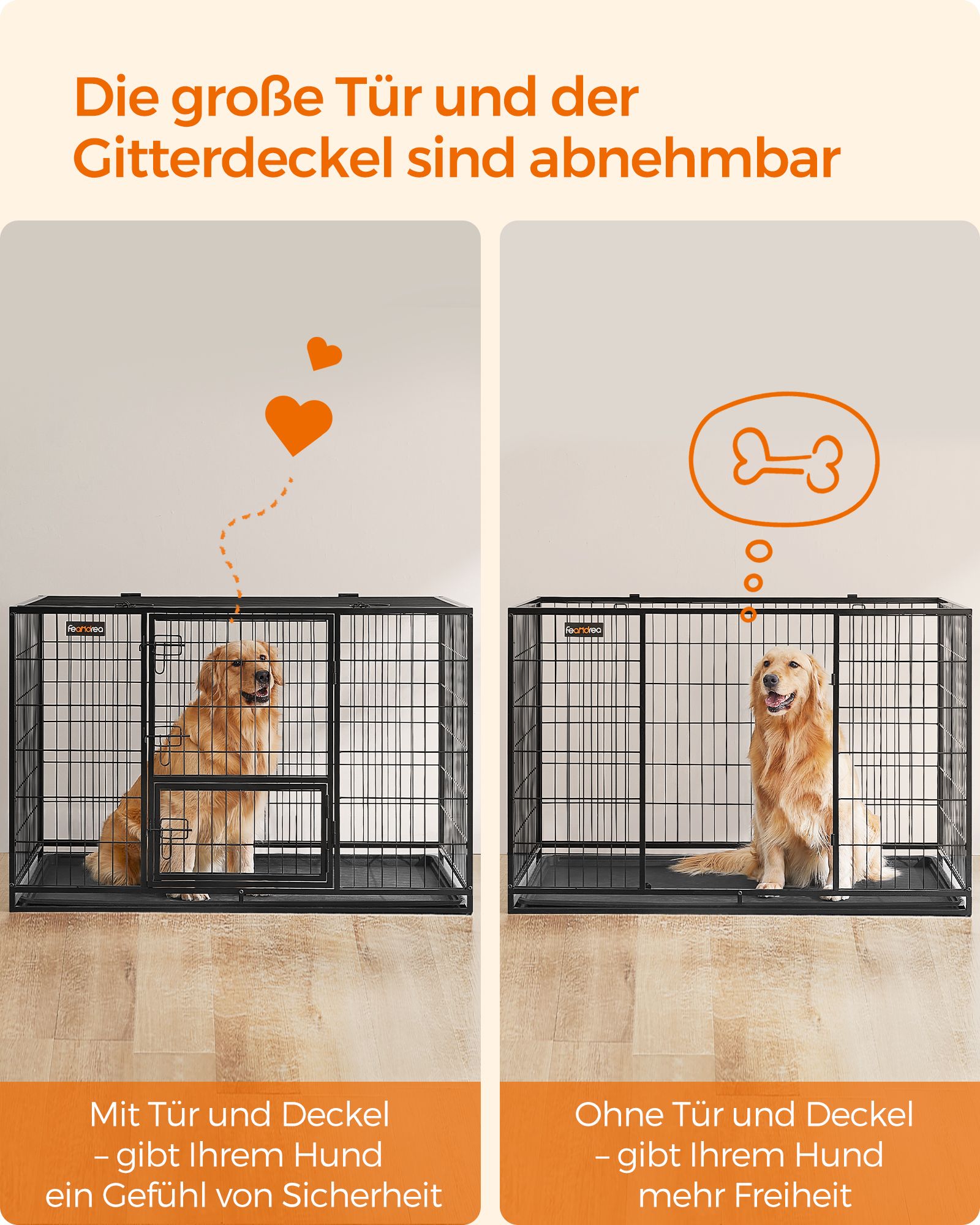 Extra Zware Hondenbench XXL - Dubbele Deuren En Bovenluik - Voor De Sterkste Honden