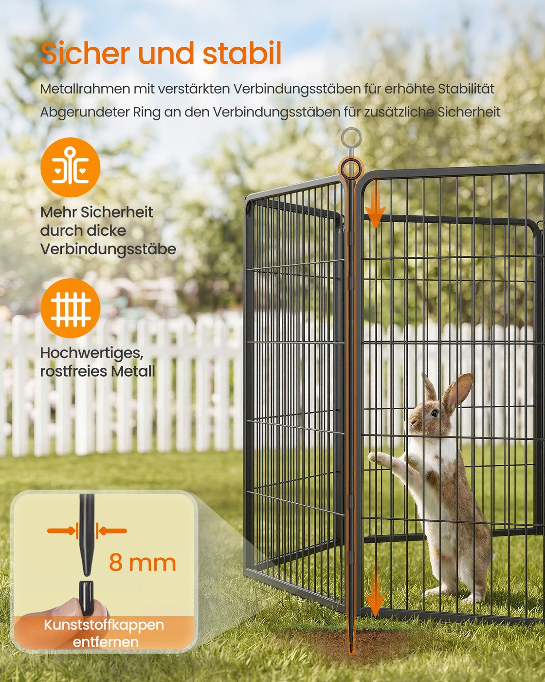 Metalen Dierenren Met 8 Panelen - Extra Hoog Model - Eenhandssluiting