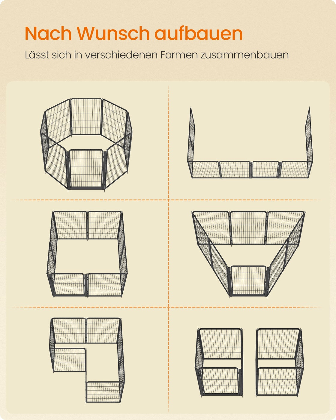 Metalen Dierenren Met 8 Panelen - Extra Hoog Model - Eenhandssluiting